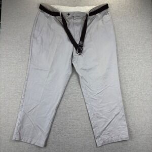 Joseph & Feiss Mens Chino Pants 44x30 Khaki Cotton Straight Leg with Belt
